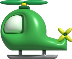 3D illustration childrens toy helicopter.Kids toys minimal style. png