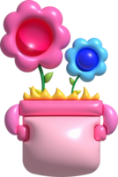 3d illustratie ingemaakt zonnebloem botanisch bloemen. geel zomer bloem. minimaal stijl. png