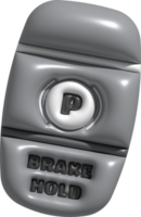 3d illustration Remote key icon with brake symbol and brake commands via remote control safety symbol. png