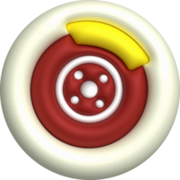 3d illustration skiva broms symbol ikon, bil service. png