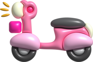 3D illustration toy motorbike for kids. minimal style. png