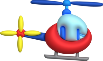 3D illustration childrens toy helicopter.Kids toys minimal style. png