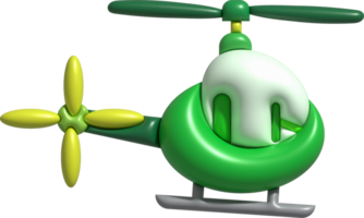 3d ilustração crianças brinquedo helicóptero.crianças brinquedos mínimo estilo. png