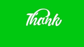 thank you text animation on green background. text motion graphics. video