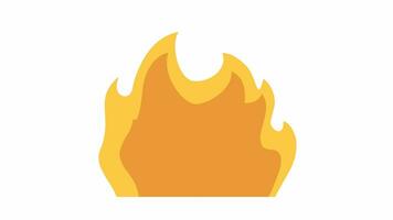 Fire flames 2D object animation. Combustion conflagration. Campfire igniting. Hot burning bonfire flat cartoon 4K video, transparent alpha channel. Flammable fire animated icon on white background video