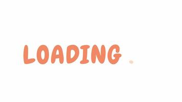 Childlike orange 2D loading text animation. Chewy Regular font used, animated cartoon 4K video loader motion graphic. Tasty happy colorful download process animation clip. Loading screen, ui design