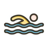 Swimmer Vector Thick Line Filled Colors Icon For Personal And Commercial Use.