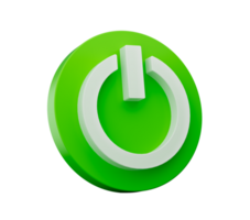 Green power switch icon with colorful trendy and modern 3d illustration png