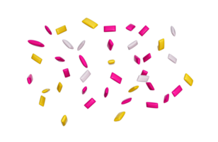 Colorful gum flying 3d illustration png