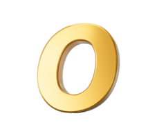 d'oro alfabeto o 3d d'oro lettere numeri 3d illustrazione png