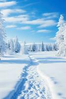 A pristine Nordic winter scene with a serene white expanse that is visually pleasing and elegant photo