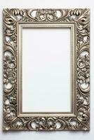Silver frame isolated on white background photo