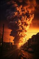 Apocalyptic smoke creates a dramatic atmosphere photo