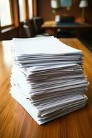 Stack of printed documents photo