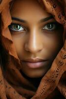 Eyes open wide revealing beautiful brown color photo