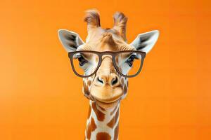 Amusing giraffe sporting eyewear photo