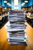 Stack of printed documents photo