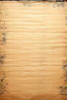 Ancient Chinese calligraphy on aged parchment generated by AI in ancient script photo