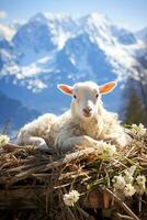 Jungfrau Maria Mutter Gottes betet zur Dreifaltigkeit Hintergrund fur Pfingsten Ostern und Weihnachten photo