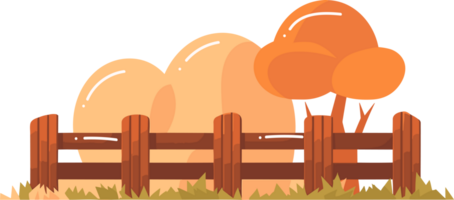 Hand Drawn farm fence in flat style png