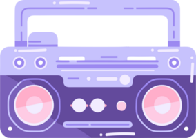 Hand Drawn vintage radio in flat style png
