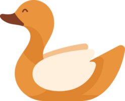 Hand Drawn farm duck in flat style png