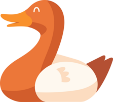 Hand Drawn farm duck in flat style png