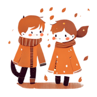 Vintage cute couple  for Autumn Winter .  AI Generative png