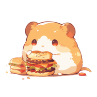 kawaii hamster desenho animado personagem, ai generativo png