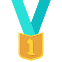 First Place Gold Medal Green Ribbon Basic Shape png