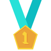 First Place Gold Medal Green Ribbon Basic Shape png