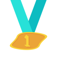 First Place Gold Medal Green Ribbon Basic Shape png