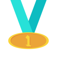 First Place Gold Medal Green Ribbon Basic Shape png