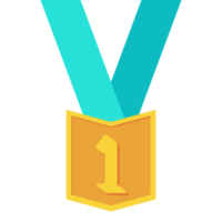 First Place Gold Medal Green Ribbon Basic Shape png