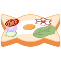 White Bread Slices With Fried Eggs Ready to Serve png