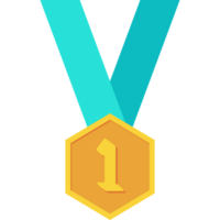 First Place Gold Medal Green Ribbon Basic Shape png