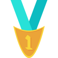 First Place Gold Medal Green Ribbon Basic Shape png