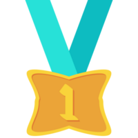 First Place Gold Medal Green Ribbon Basic Shape png