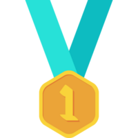 First Place Gold Medal Green Ribbon Basic Shape png