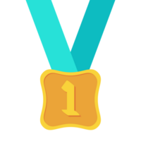 First Place Gold Medal Green Ribbon Basic Shape png