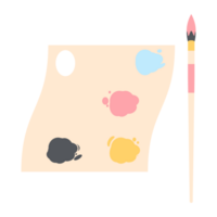 Farbe Palette Tafel mit lange Bürste Gemälde Nützlichkeit png