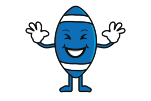 Funny Rugby Ball Cartoon Character vector illustration. png