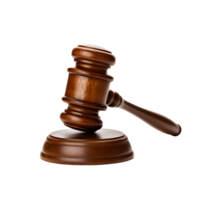 Wooden gavel isolated on transparent background. law concept. AI Generated png