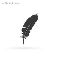 Quill Feather icon. Simple logo vector illustration for graphic and web design. Isolated vector illustration.