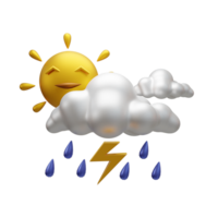 Wetter Bericht 3d ui Symbol Sonne und Regen Wolke Symbol png