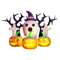 realistic happy halloween decorative element or happy halloween object 3d render png