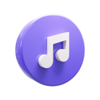 music notes 3d ui icon png