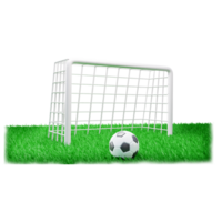 3d goalpost with football field or 3d football field with goalpost and football png