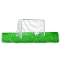 3d goalpost with football field or 3d football field with goalpost and football png