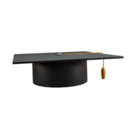 l'obtention du diplôme chapeau 3d le rendu icône toge casquette 3d icône png